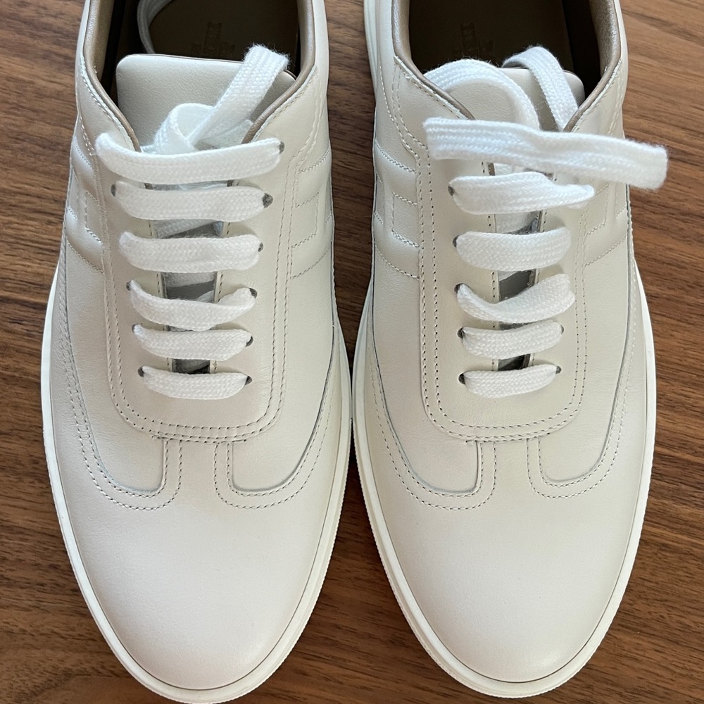 Hermes Quicker Sneakers Trainers White Orange size 390